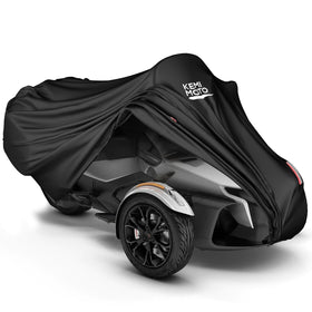 KEMIMOTO front view on Spyder RT showing full coverage and neat fit