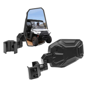 KEMIMOTO front view of both mirrors showing compact profile and fit benefit