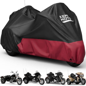KEMIMOTO front view trike cover fitted, showing full protection and neat fit