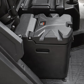 KEMIMOTO front view of under-seat box showing secure storage benefit