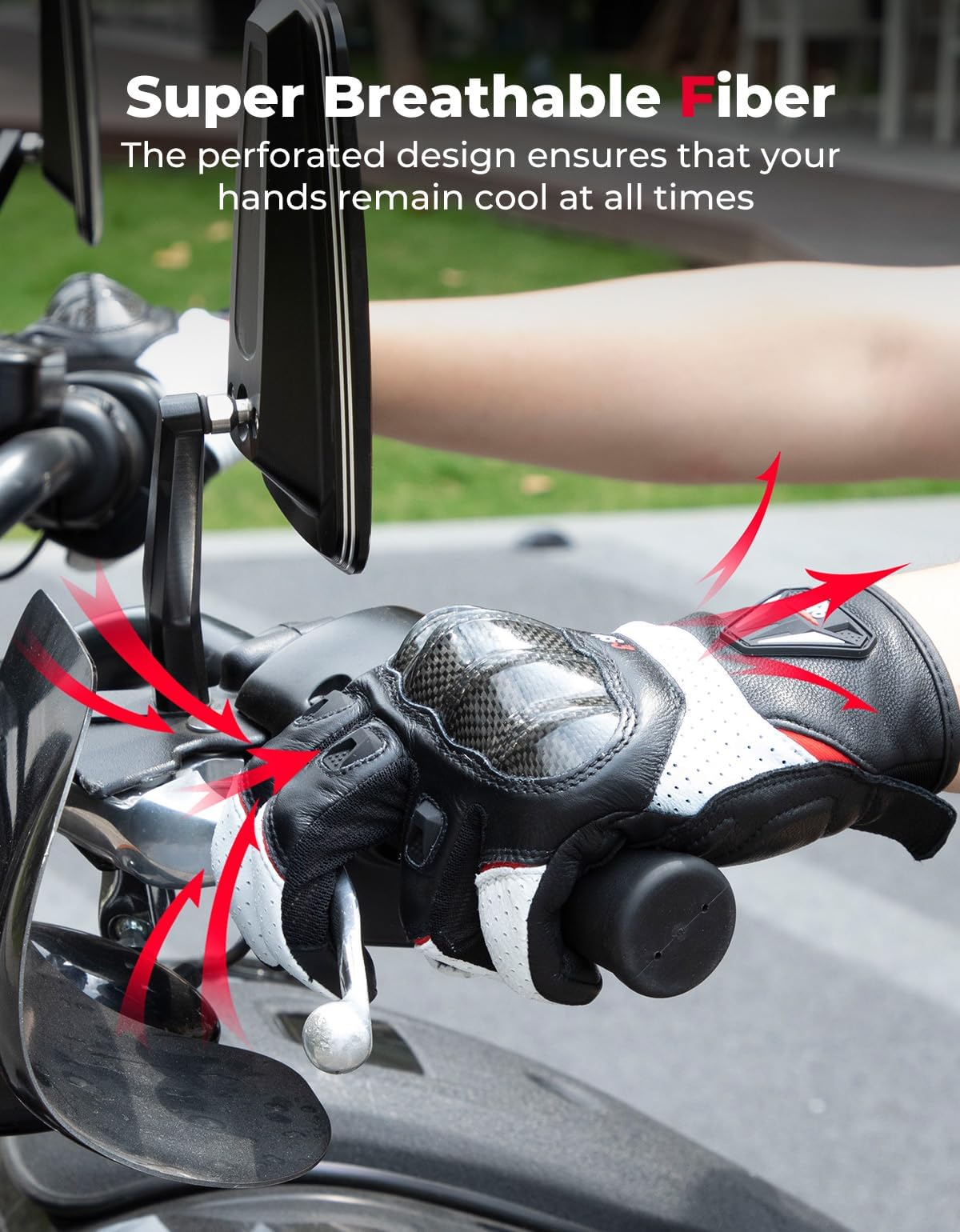 KEMIMOTO gloves perforated panels for breathability and airflow