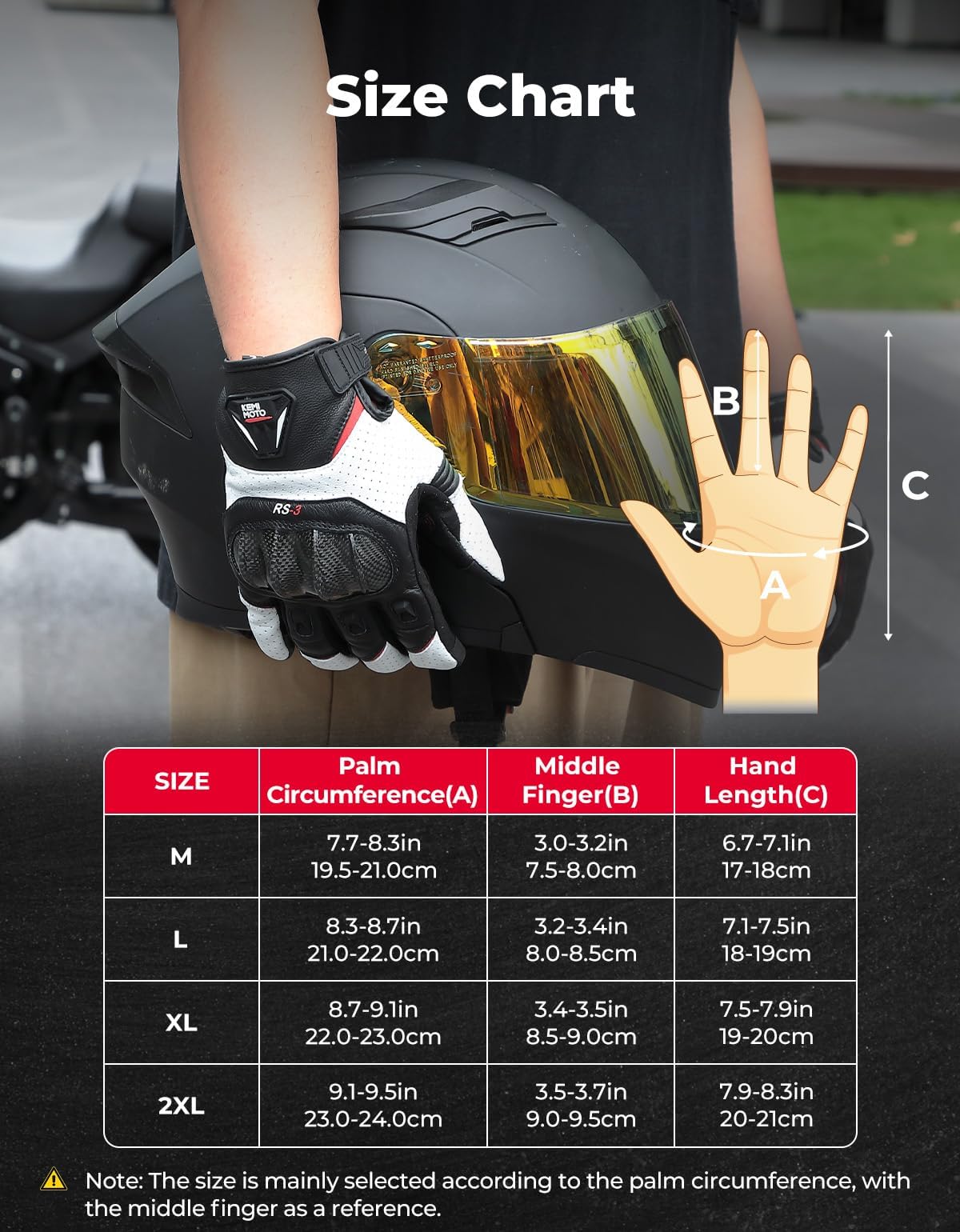 KEMIMOTO gloves beside helmet showing true size and scale