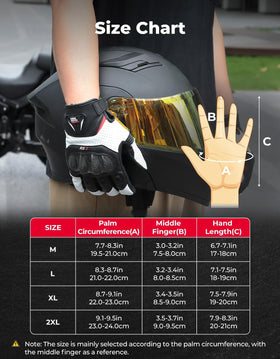 KEMIMOTO gloves beside helmet showing true size and scale