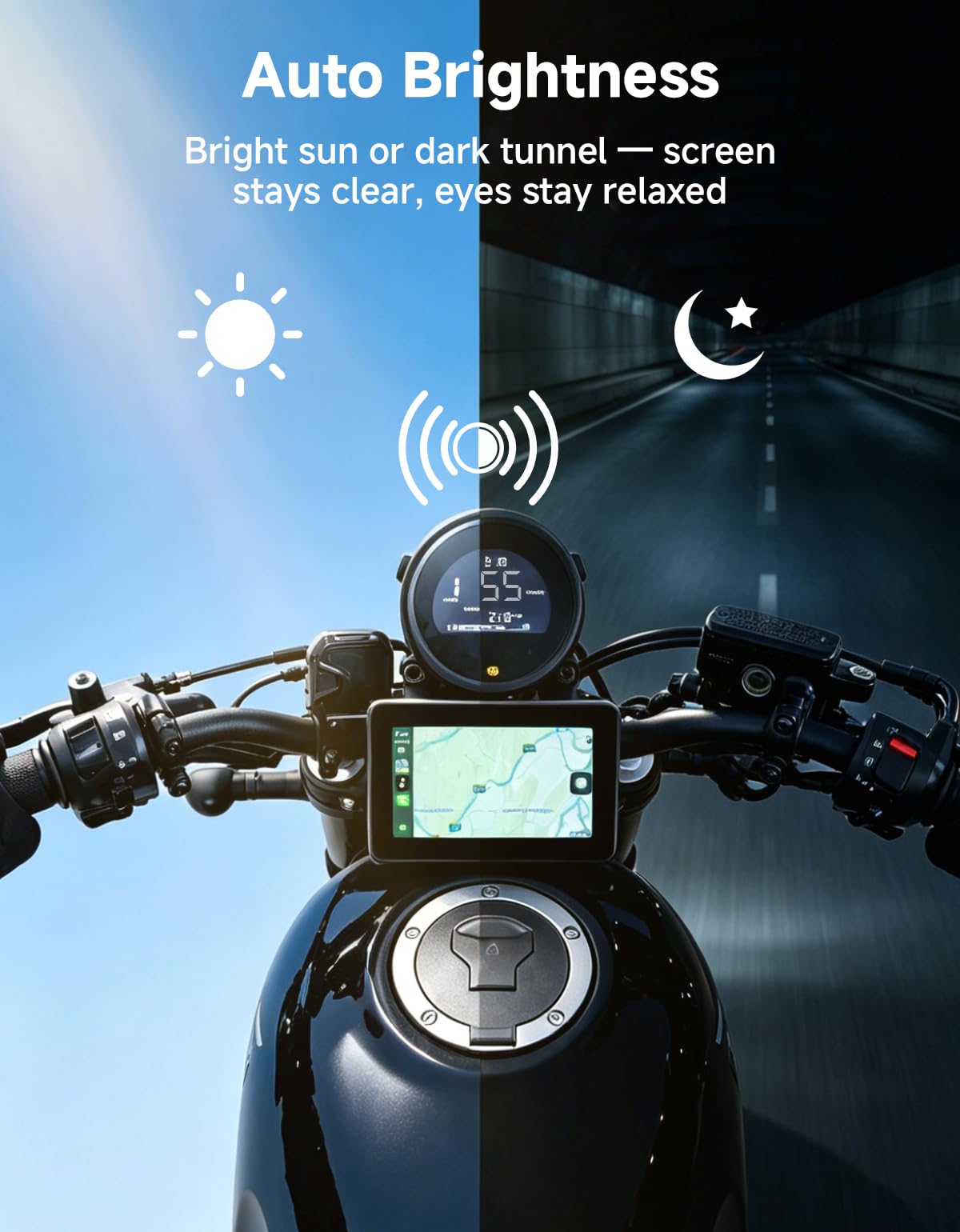 KEMIMOTO sturdy handlebar mount installed on a 22mm bar for secure vibration resistance