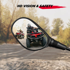 KEMIMOTO mirror installed on 7/8" handlebar demonstrating fit benefit