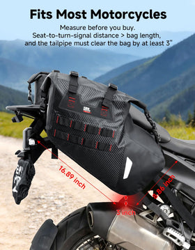 KEMIMOTO saddlebags mounted on adventure bike demonstrating fit benefit