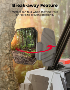 KEMIMOTO installed on Polaris General driver side illustrating improved rear visibility