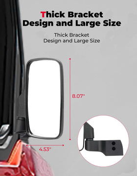 KEMIMOTO mirror mounted on Polaris Ranger illustrating improved rear visibility