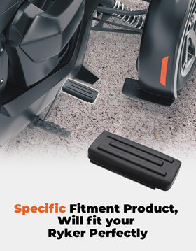 KEMIMOTO pedal installed on Can-Am Ryker footwell demonstrating direct fit