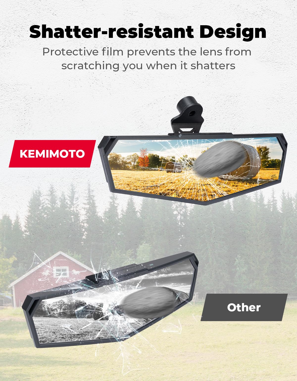 KEMIMOTO installed on UForce showing improved rear visibility for safer rides