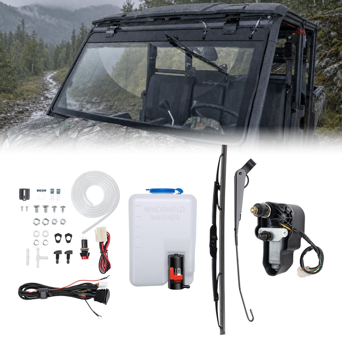 KEMIMOTO full kit laid out showing included arm blade motor and hardware for easy install
