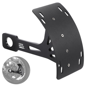 KEMIMOTO front view of black license plate bracket showing compact profile and style