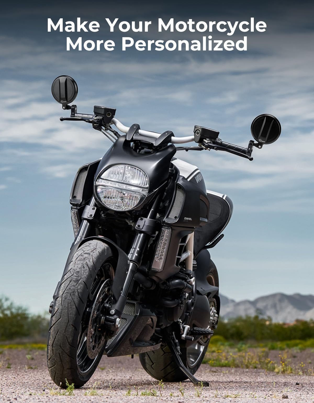 KEMIMOTO lifestyle shot on motorcycle in traffic demonstrating clearer rear sightlines