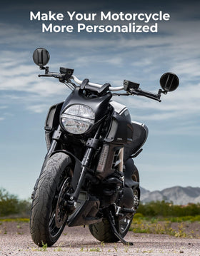 KEMIMOTO lifestyle shot on motorcycle in traffic demonstrating clearer rear sightlines