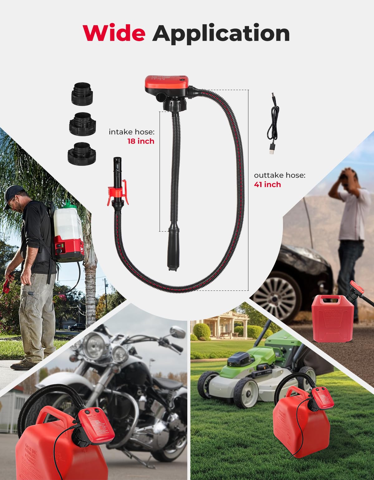 KEMIMOTO pump on a garage workbench highlighting ready-to-use convenience