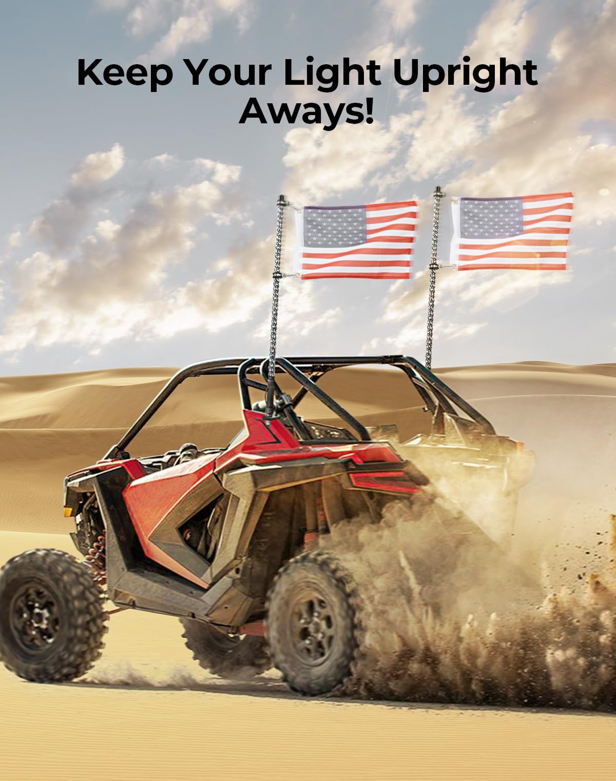 KEMIMOTO mounted on UTV in trail setting highlighting rugged outdoor use benefit
