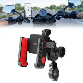 KEMIMOTO lifestyle shot on off-road motorcycle demonstrating stable mount benefit