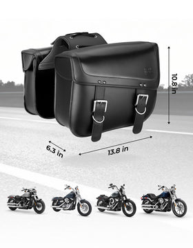 KEMIMOTO lifestyle scene with saddlebags packed for short motorcycle trip
