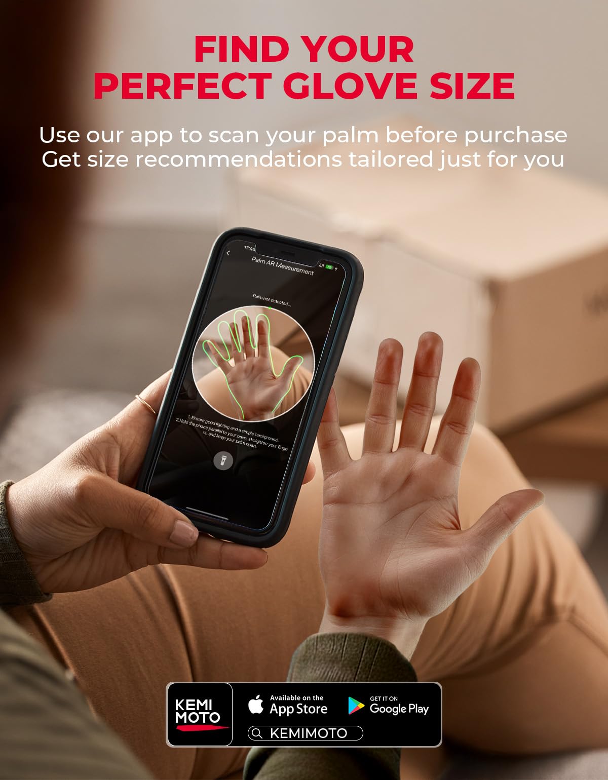 KEMIMOTO gloves in outdoor trail setting highlighting durability