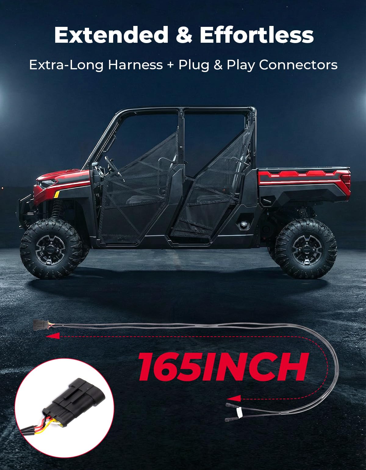 KEMIMOTO UTV on trail with signals active showing on-road readiness