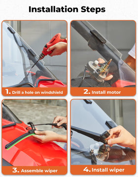 KEMIMOTO installed on UTV windshield in outdoors scene showing improved visibility