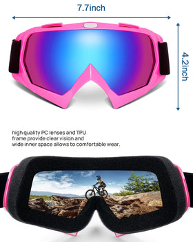 KEMIMOTO goggles in skiing scene, wind and snow protection benefit