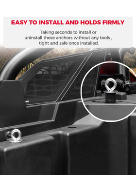 KEMIMOTO metal eyebolt and ring detail showing durable attachment point for straps