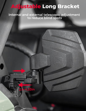 KEMIMOTO mirror folded inward to protect from impacts and scrapes