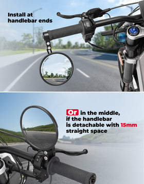 KEMIMOTO mirror glass detail showing wide clear viewing surface