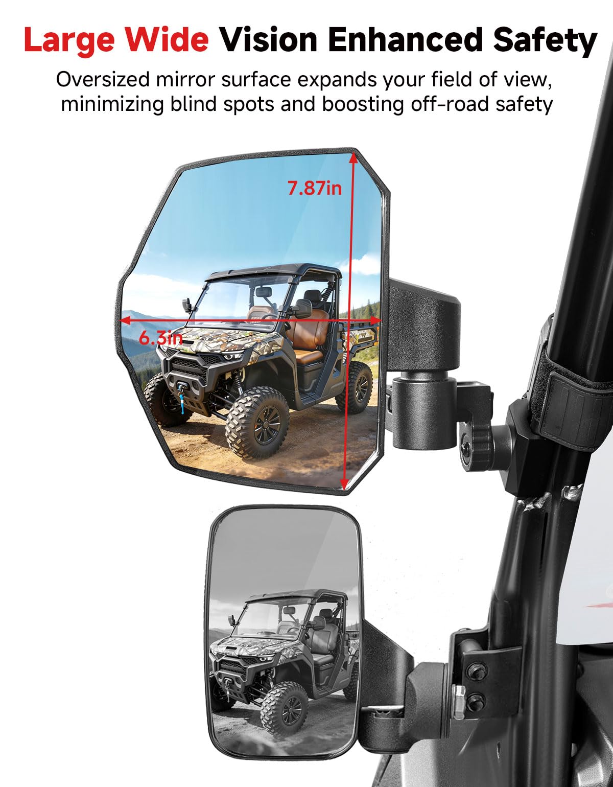 KEMIMOTO mirror in use on trail offering improved rear awareness