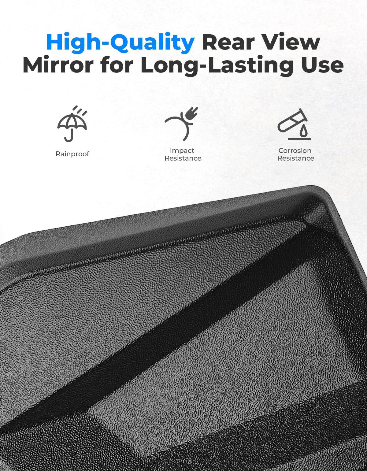 KEMIMOTO mirror in use on trail illustrating stable view while driving off-road