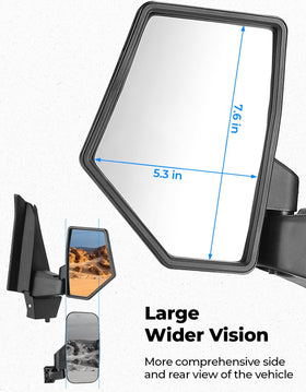 KEMIMOTO mirror mounted on Polaris Xpedition demonstrating fit