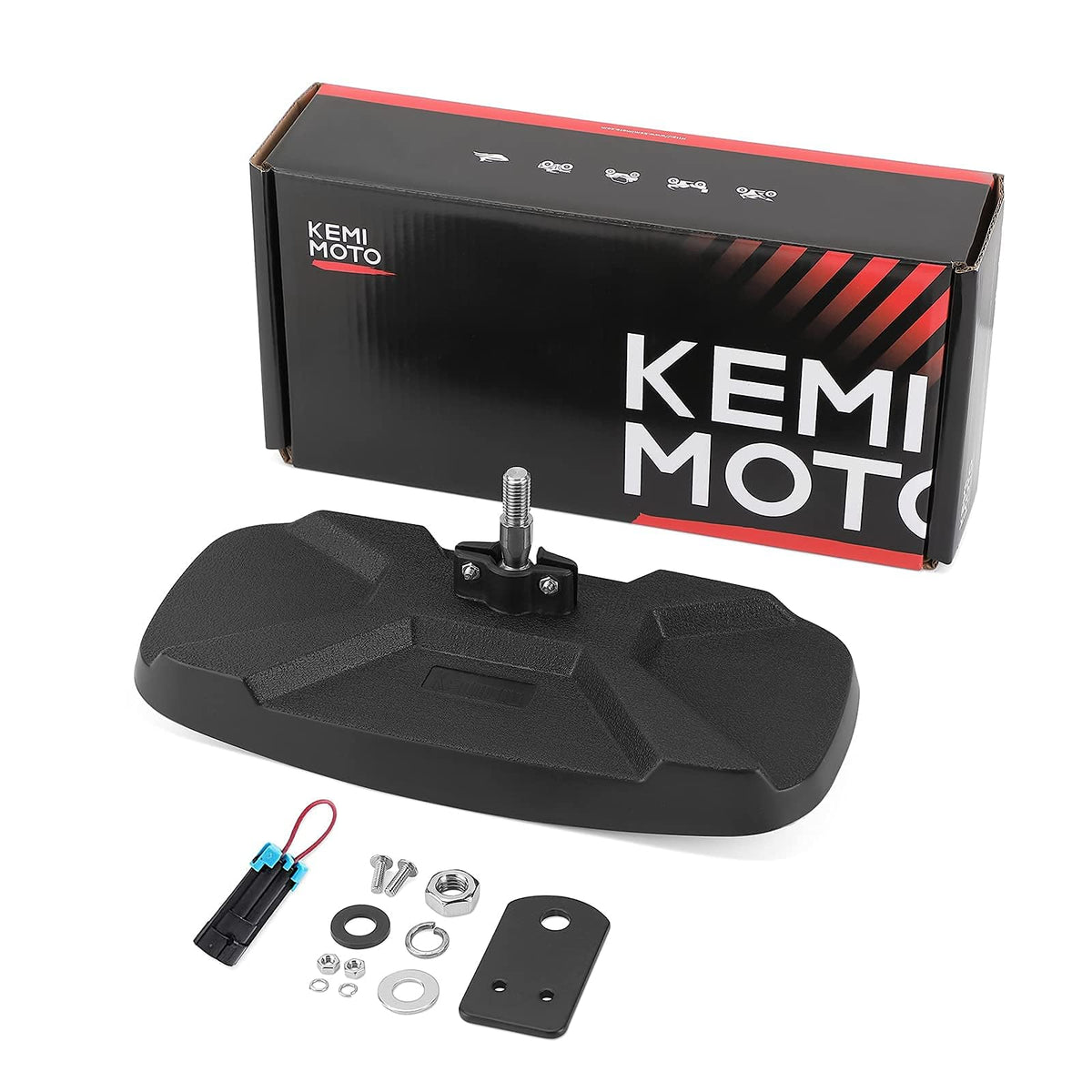 KEMIMOTO mirror on UTV in trail setting showing durability and better sightlines benefit
