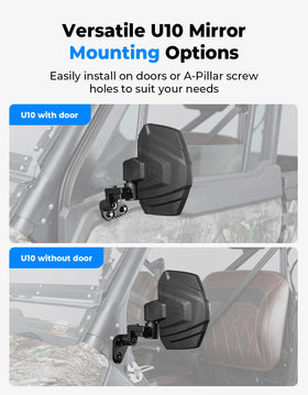 KEMIMOTO mirror installed on CFMOTO UFORCE U10 improving rear awareness