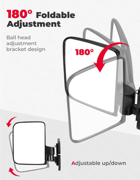 KEMIMOTO mirror mounted on tractor left side offering improved rear awareness