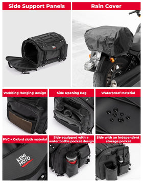 KEMIMOTO mounted on adventure bike illustrating stable attachment and riding safety