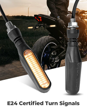 KEMIMOTO mounted on cruiser demonstrating stylish look and safer signaling