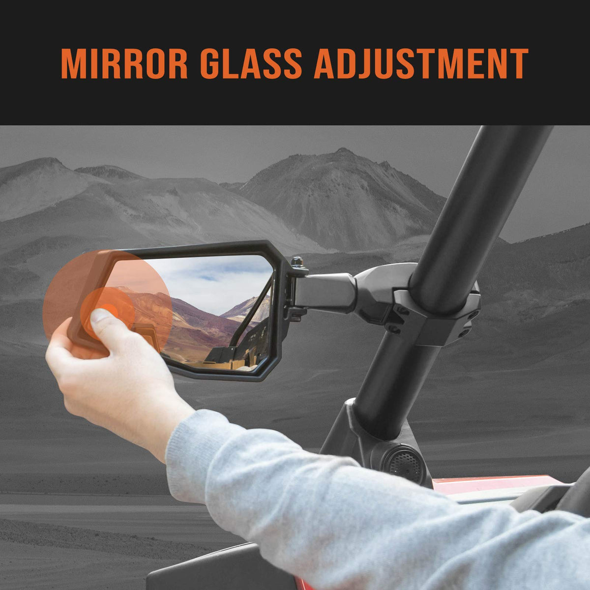 KEMIMOTO mounted on Polaris RZR demonstrating improved sightlines benefit