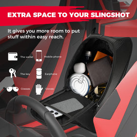 KEMIMOTO mounted on Polaris Slingshot seating area for easy driver and passenger reach