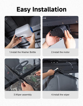 KEMIMOTO kit installed on a UTV windshield showing improved visibility benefit