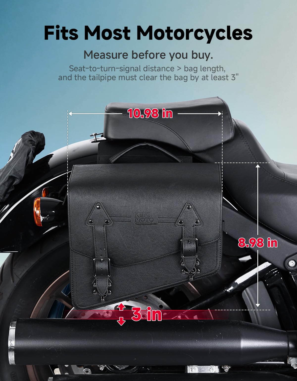 KEMIMOTO open saddlebag interior showing organized storage capacity