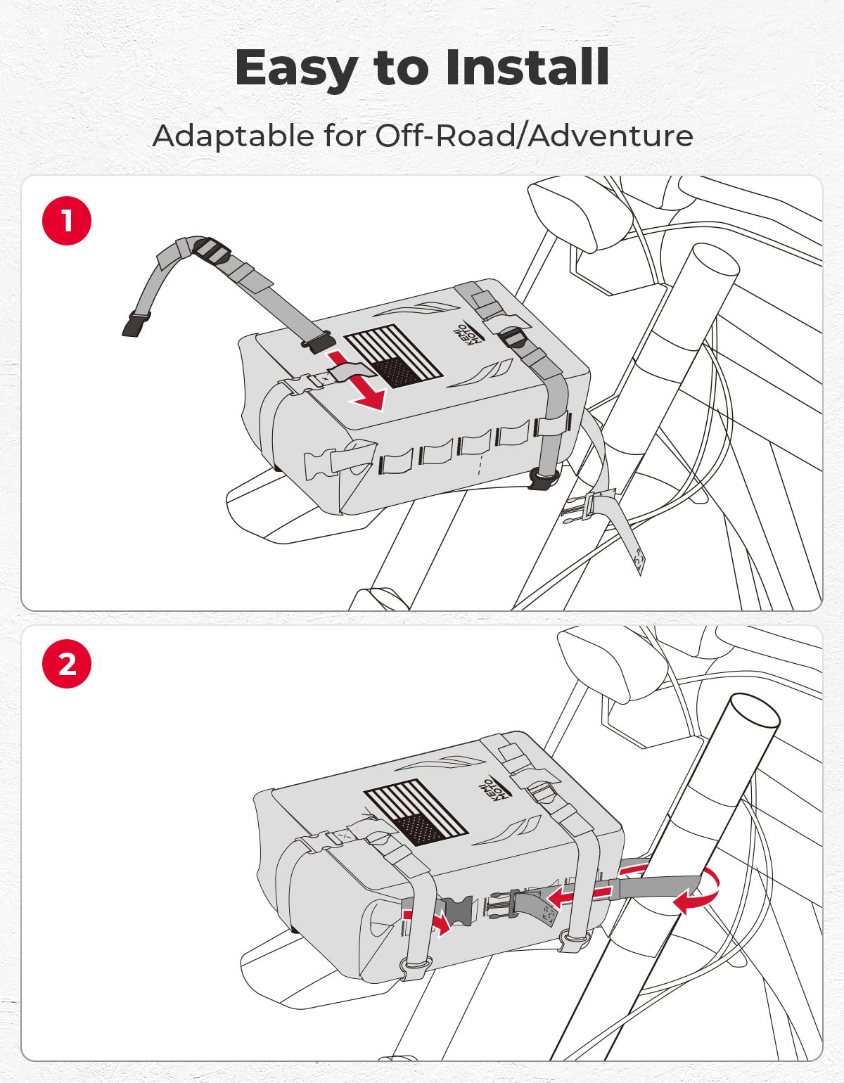 KEMIMOTO open compartment with tools enables organized access
