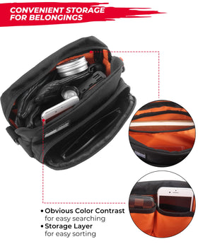 KEMIMOTO open interior with orange lining for fast item finding
