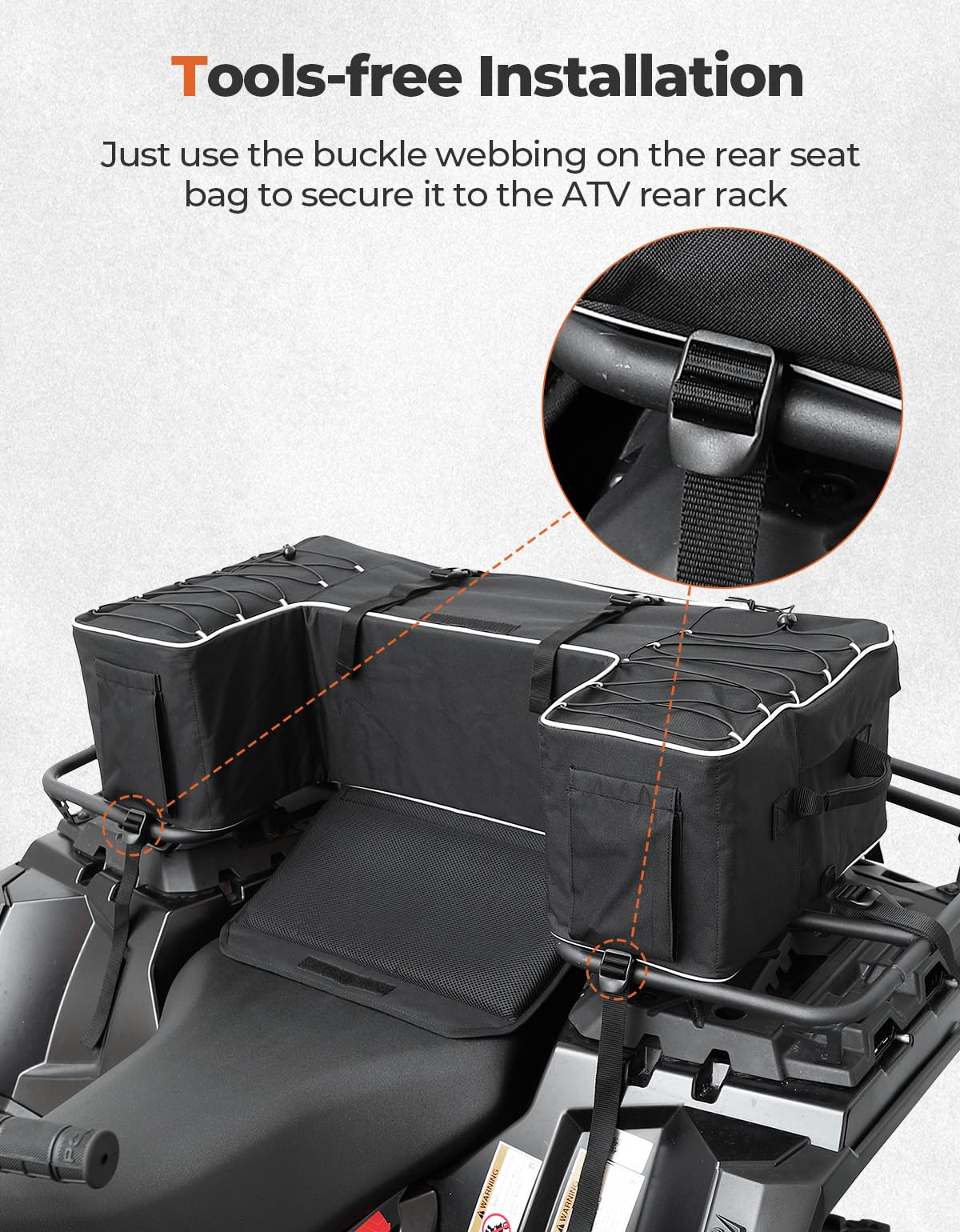 KEMIMOTO open main compartment loaded with camping gear for organized packing