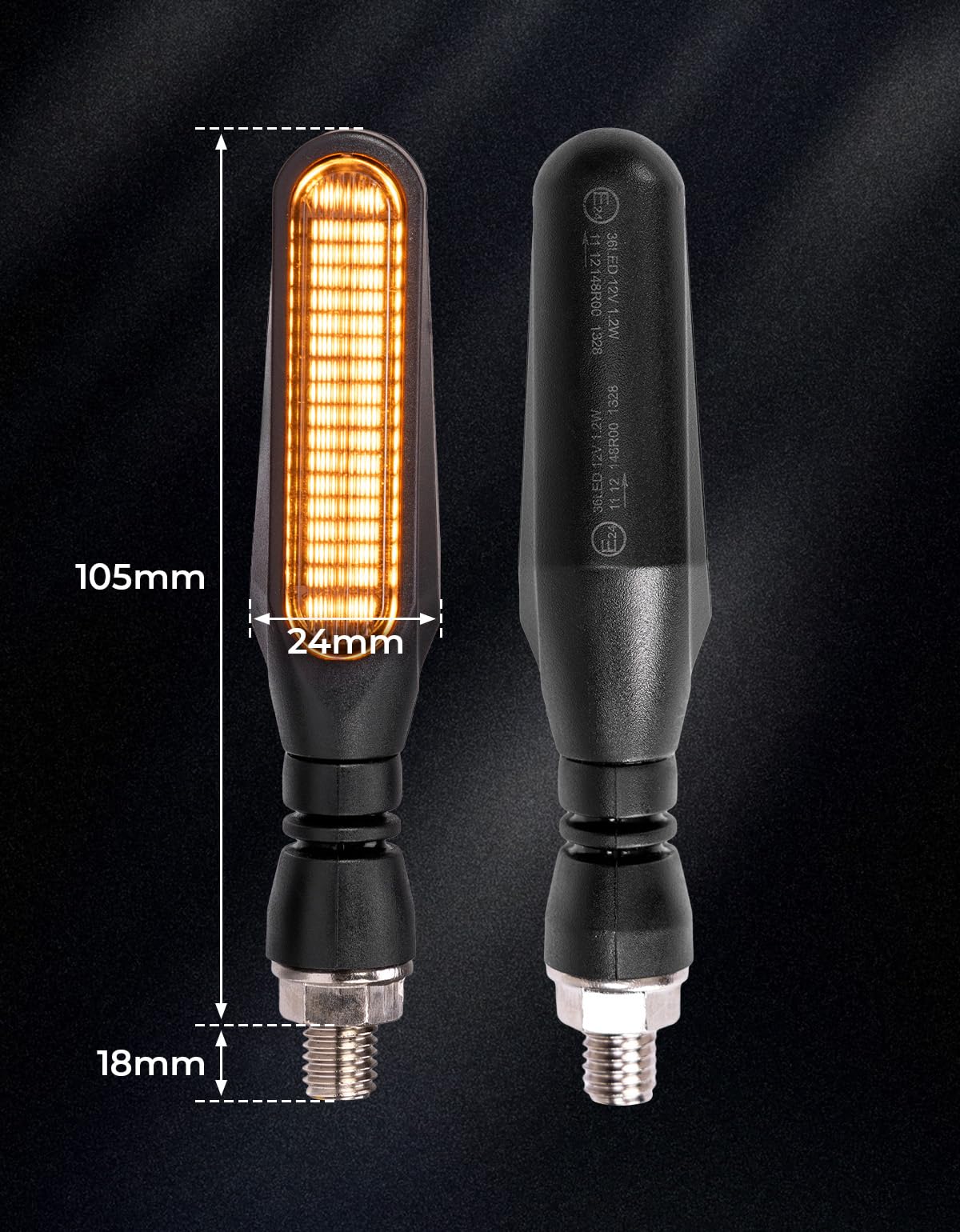 KEMIMOTO package contents showing two signals and mounting bolts for quick install