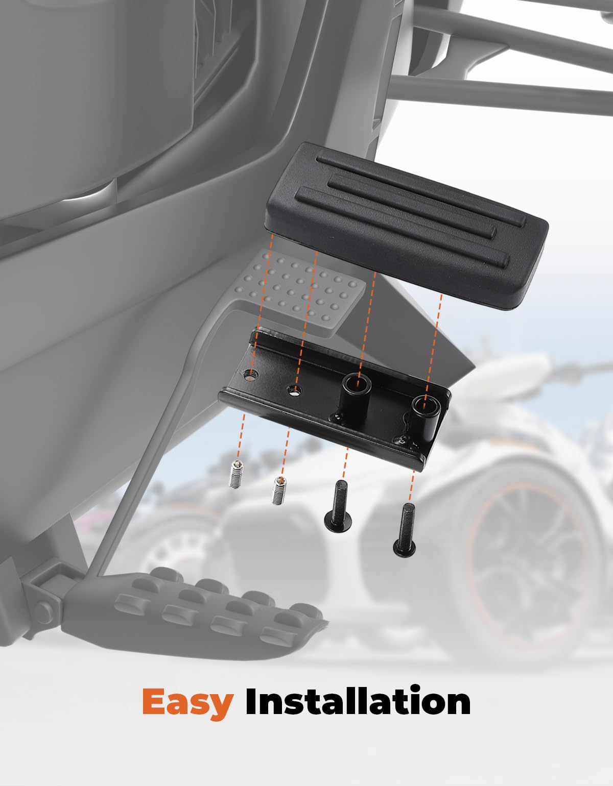 KEMIMOTO package contents with bolts and instructions for easy installation