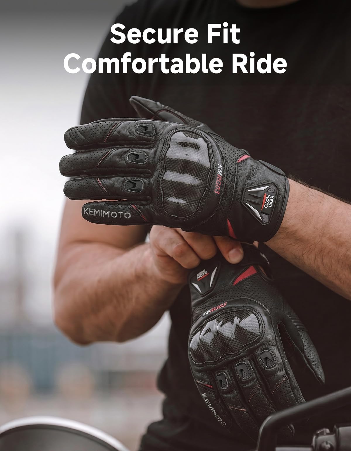 KEMIMOTO perforated ventilation panel showing breathability for cooler hands