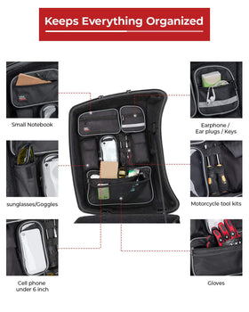 KEMIMOTO close-up of soft-lined zippered pocket protecting glasses and electronics