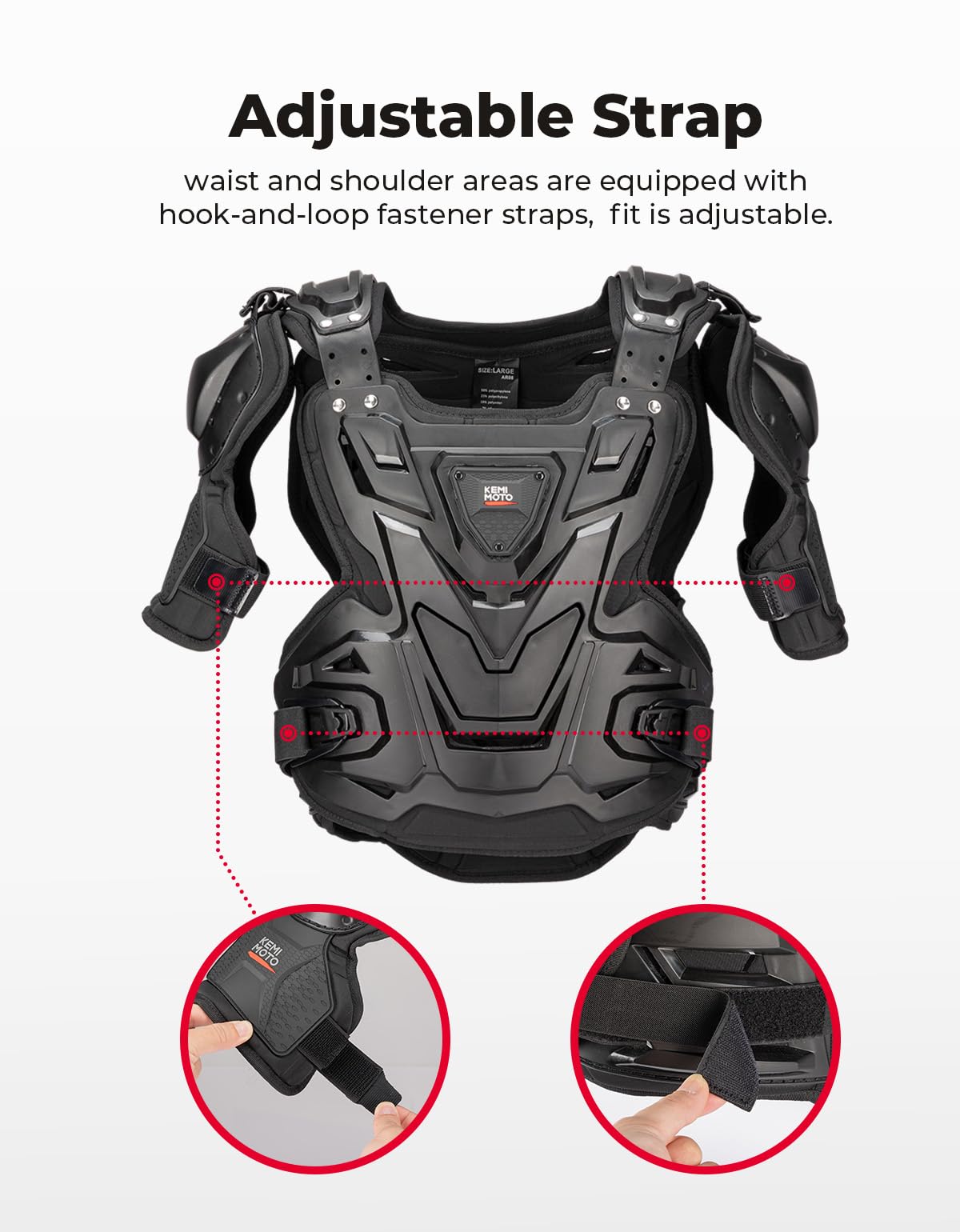 KEMIMOTO quick-release buckles for fast secure on-off convenience