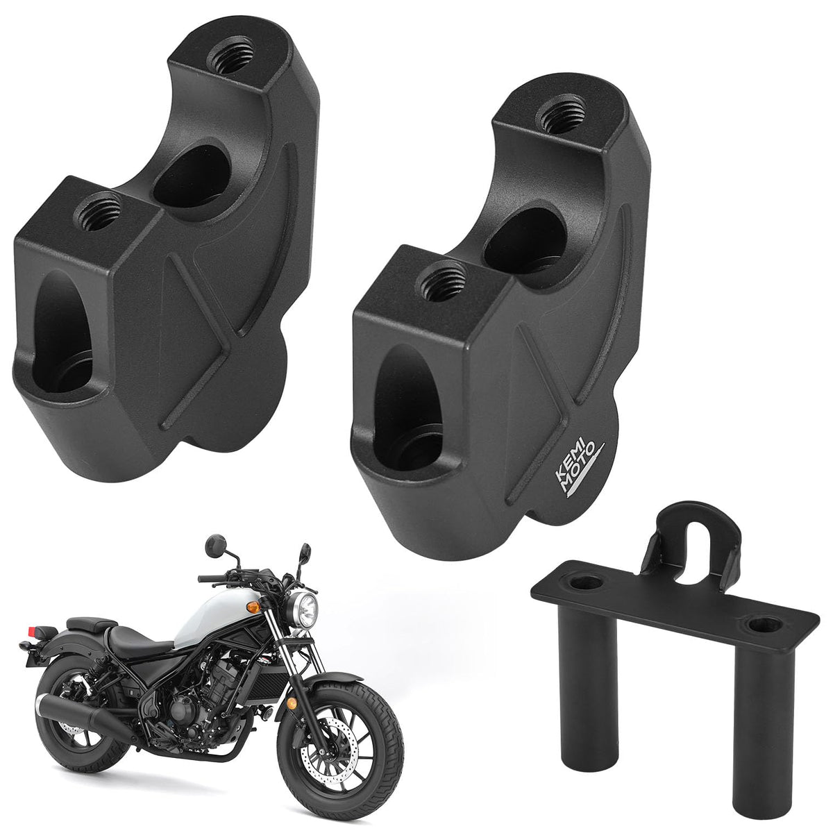 KEMIMOTO front view risers installed showing improved posture